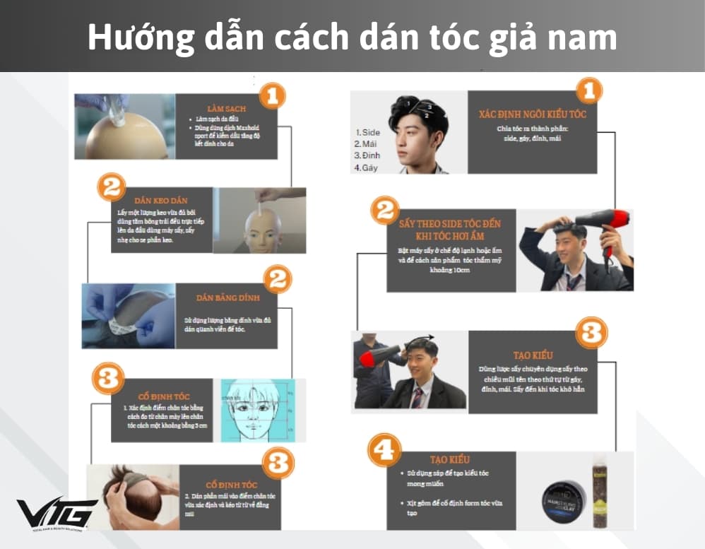 Hướng Dẫn Cách Dán Tóc Giả Cho Nam Đơn Giản, Nhanh Chóng