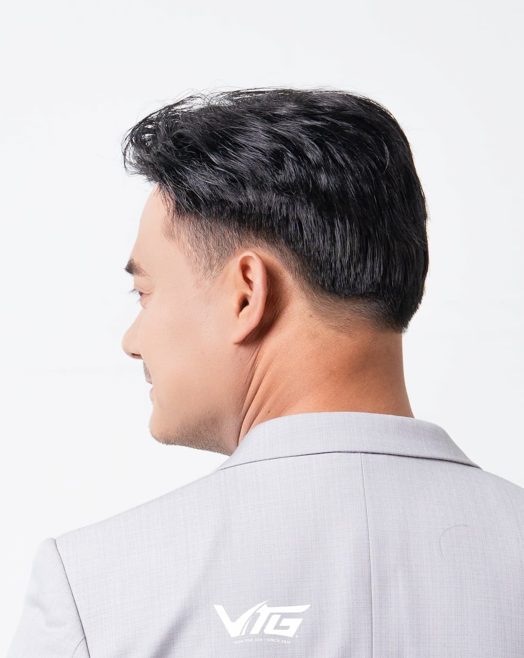 Tóc giả nam dán mái cho tóc hói làm từ tóc thật