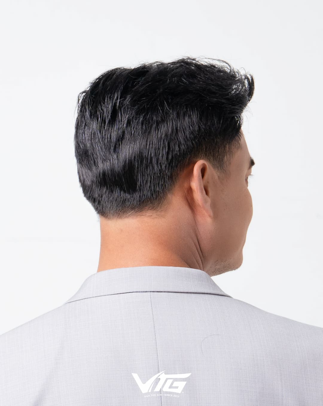 Tóc giả nam dán mái cho tóc hói làm từ tóc thật