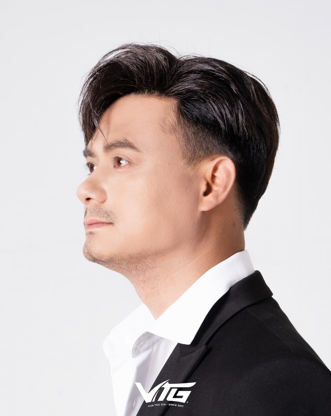 Tóc giả nam Side Part 7/3 cho tóc hói làm từ tóc thật
