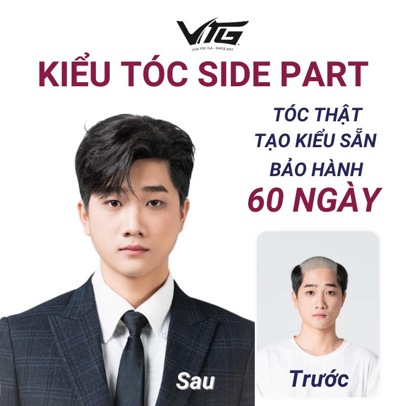 Tóc giả nam Side Part giá rẻ từ sợi tóc tự nhiên
