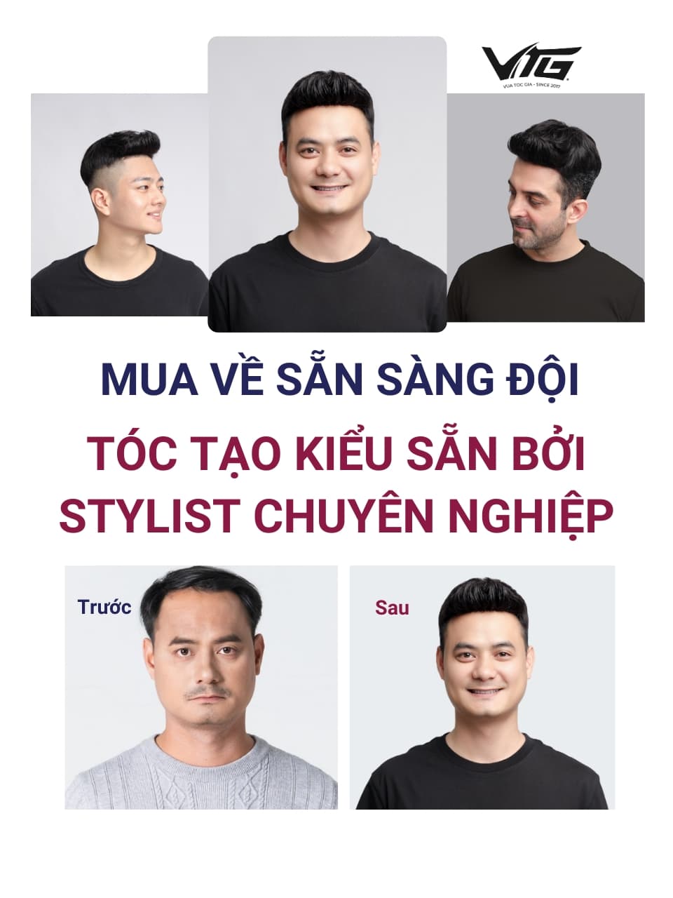 Tóc giả nam Quiff giá rẻ từ sợi tóc tự nhiên