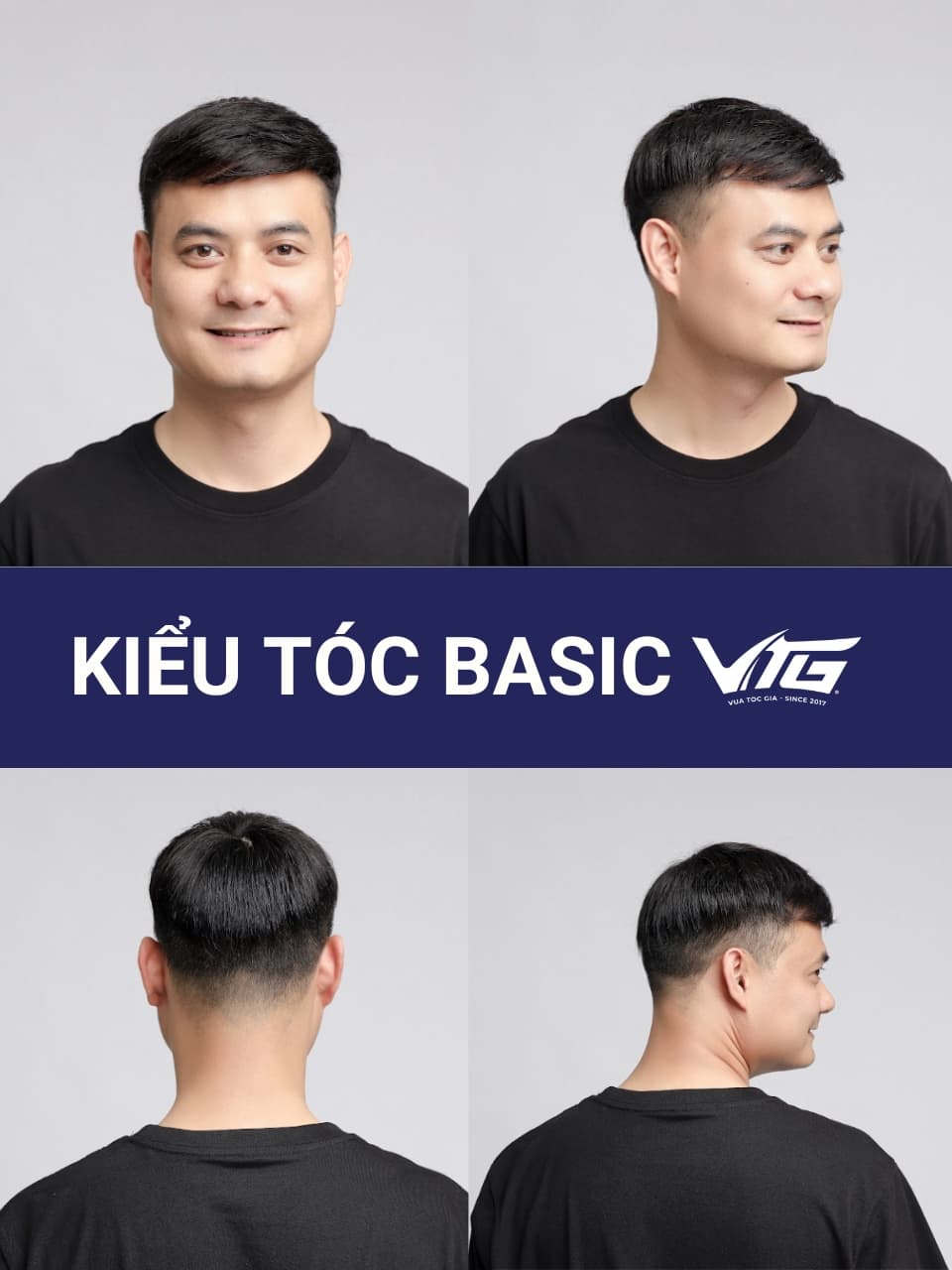 Tóc giả nam che hói ngắn basic từ tóc thật giá rẻ