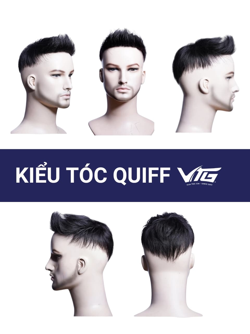 Tóc giả nam Quiff giá rẻ từ sợi tóc tự nhiên