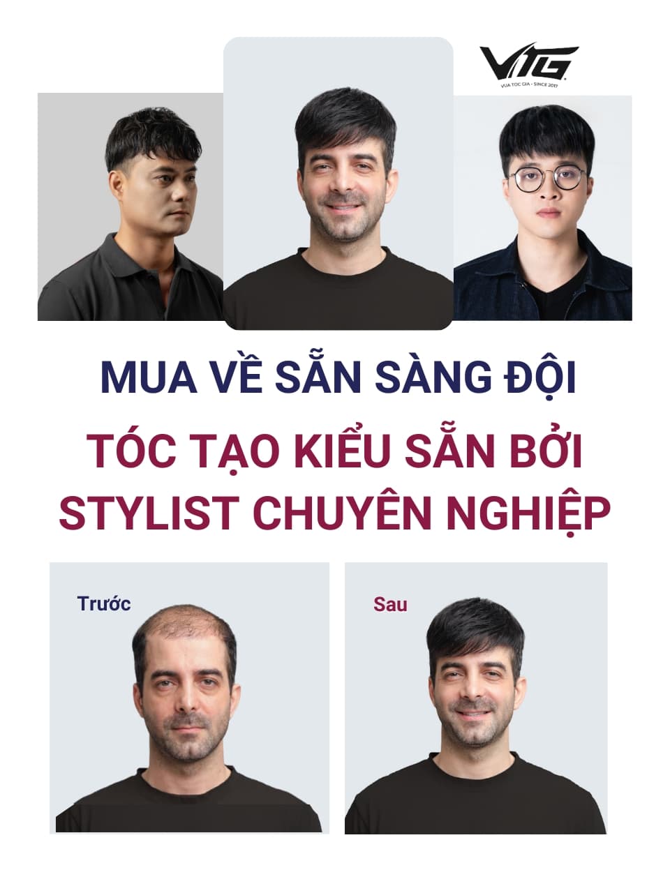Tóc giả nam Layer giá rẻ từ sợi tóc tự nhiên