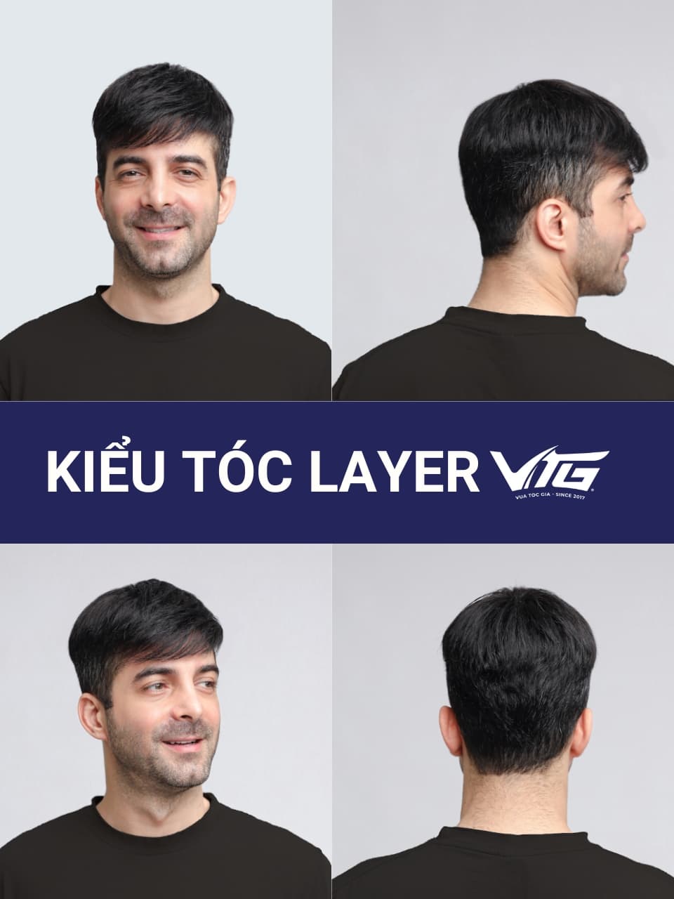 Tóc giả nam Layer giá rẻ từ sợi tóc tự nhiên