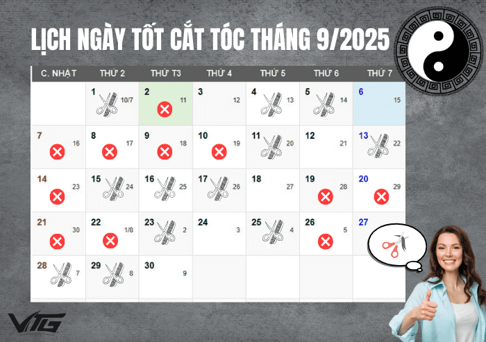 Lịch Ngày Tốt Cắt Tóc Tháng 9/2025: Thu Hút Tài Lộc, May Mắn