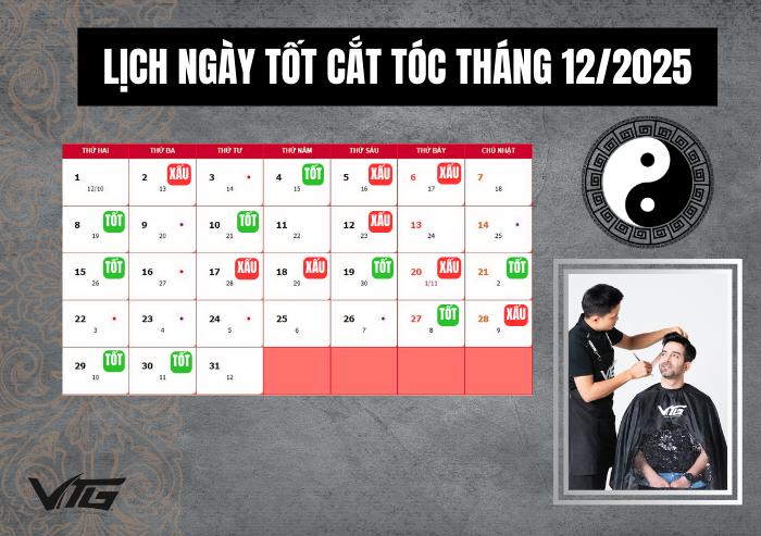 Lịch ngày tốt cắt tóc tháng 12/2025: Thu hút tài vận, may mắn, tránh xui rủi