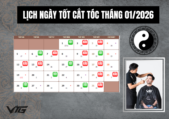 Lịch cắt tóc tháng 1/2026 ngày tốt mới nhất, hút tài lộc, vận may