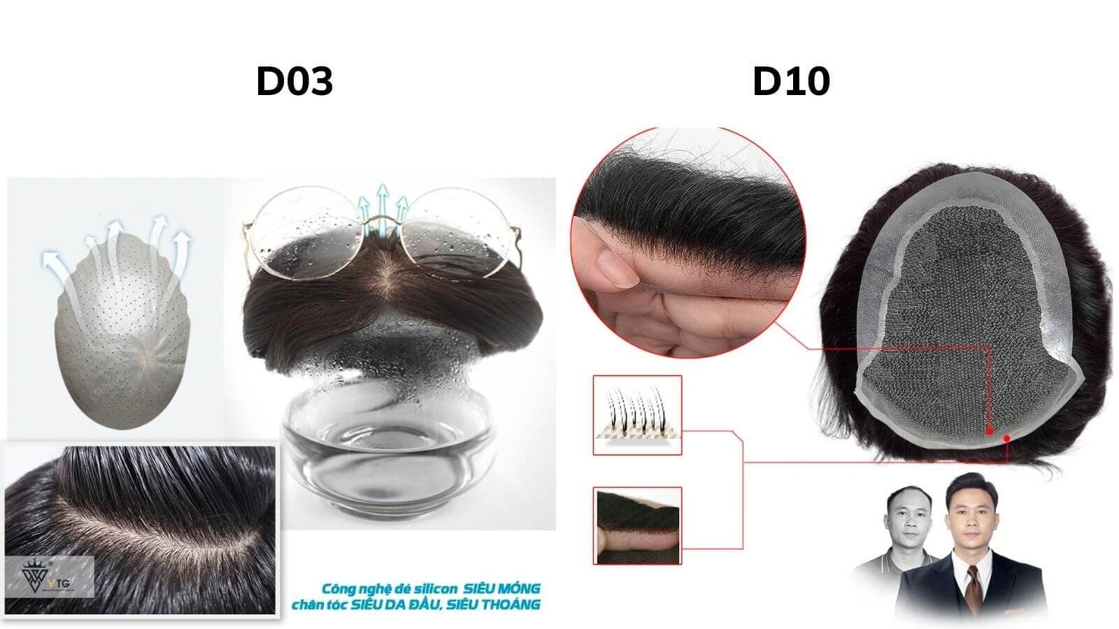 So sánh mẫu tóc thẩm mỹ nam D03 và D10? Nên mua loại nào?